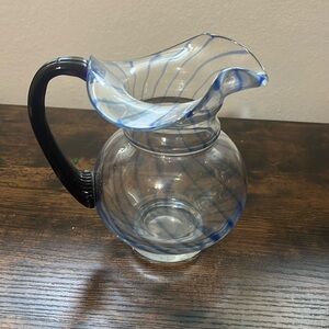Cobalt blue glass small pitcher